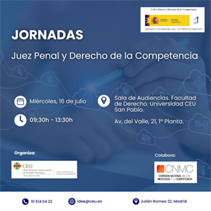 El CPCR acoge la jornada “Juez penal y Derecho de la Competencia” el próximo 16 de julio